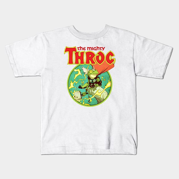 Frog of Thunder (Alt Print) Kids T-Shirt by Nerdology